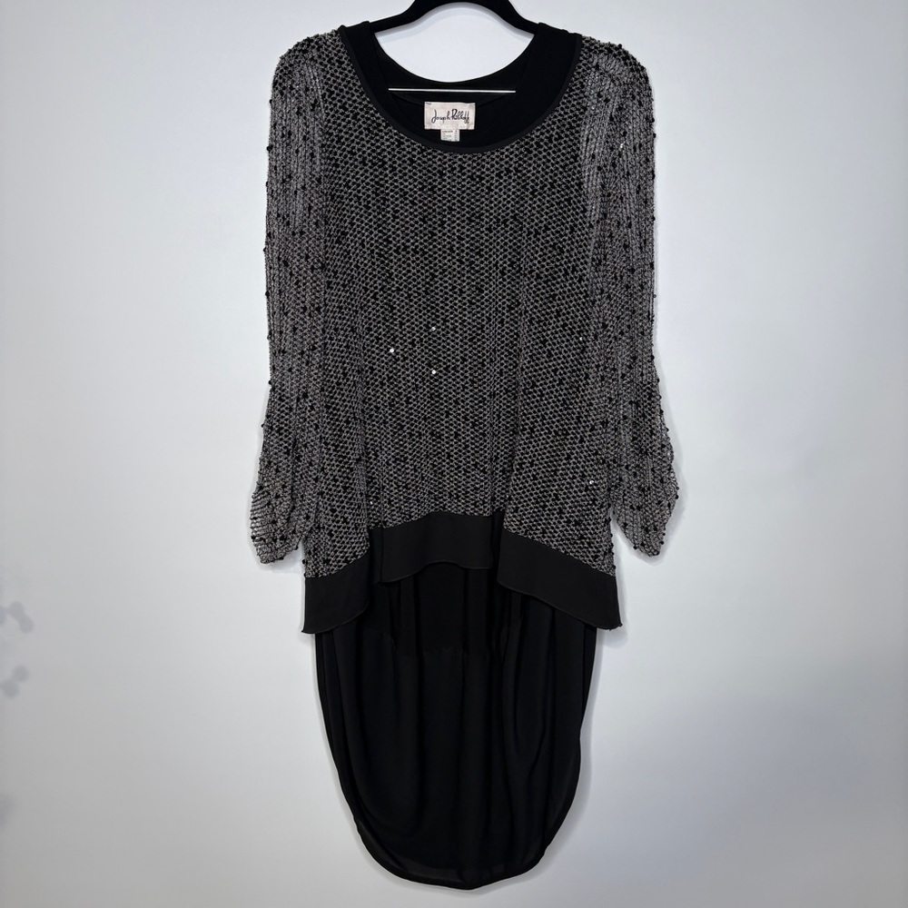 Vintage Joseph Ribkoff Dress & Netted Long Sleeve Top Size 8/10